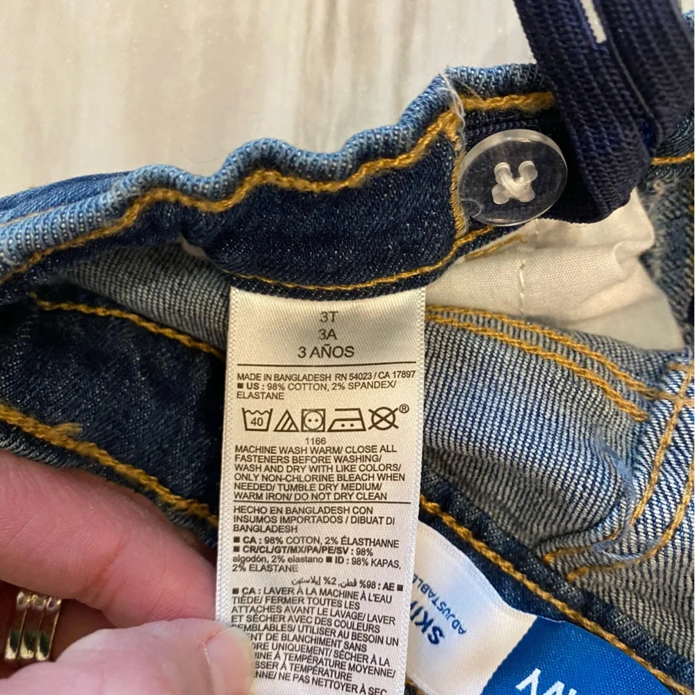 Bundle of 3T Stretch Denim Jeans with Adjustable Waist, Old Navy and Cat & Jack